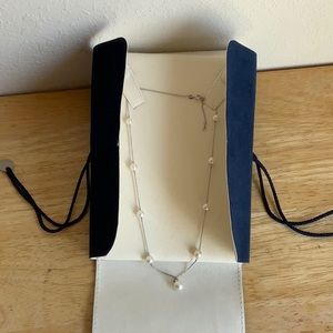 Pearl station necklace blue lagoon by mikimoto 14K